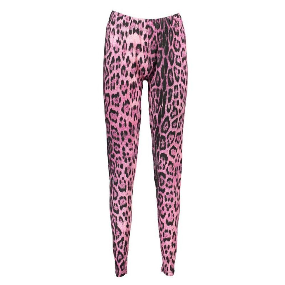 Cavalli Class Leopard Print Leggings Women Pink Jeans & Pants